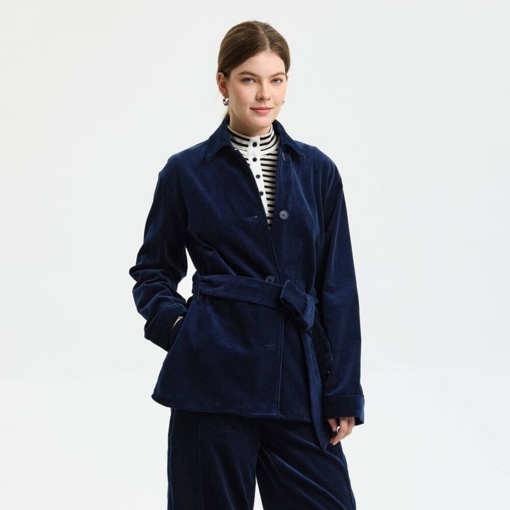 Women's Corduroy Belted Jacket - Universal Thread Blue M